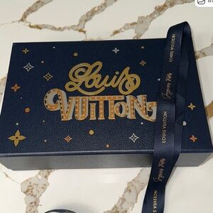Louis Vuitton Navy and Gold Gift Box Christmas edition